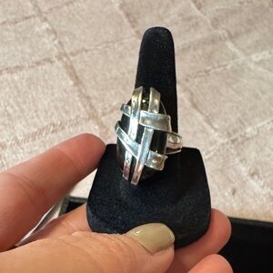 SLANE Silver Women's Geometric Ring
